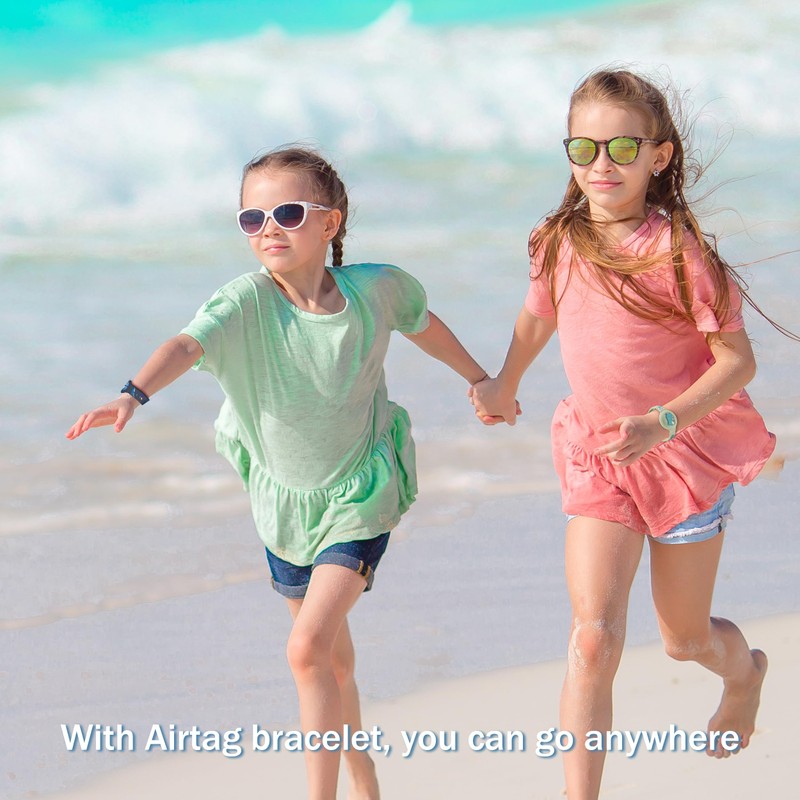 R-fun Waterproof Air Tag Bracelet [2 Pack] for Apple Air