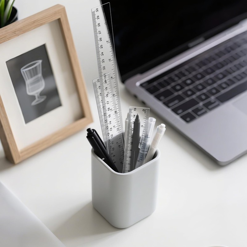 LAGEBONA 4 Pack Plastic Ruler 12 Inch Bulk for Classroom