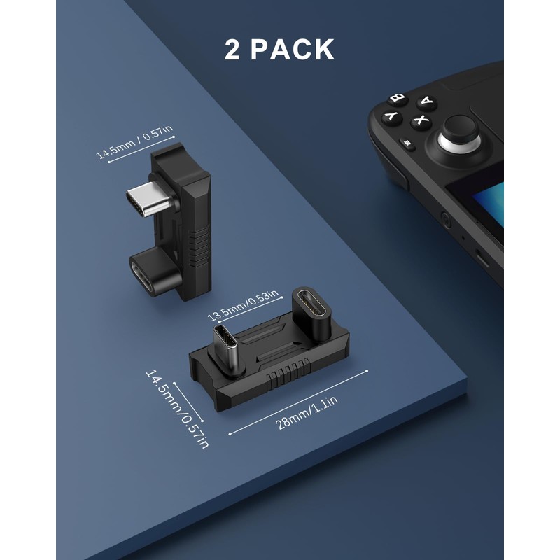 MoKo 180 Degree USB C Adapter, 2 Pack U Shape