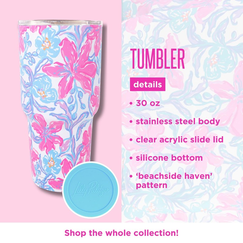 Lilly Pulitzer 30 Oz Insulated Tumbler with Lid, Large Stainless