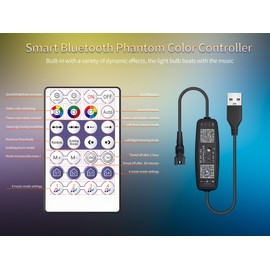 Xnbada 13.1FT WS2811 360 Degree Round Reticulate Neon LED Strip with Controller,RGB Nylon Flexible Dream Colorful Rope Light,Bedroom Indoor Outdoor Decoration,DC5V(No Adapter)