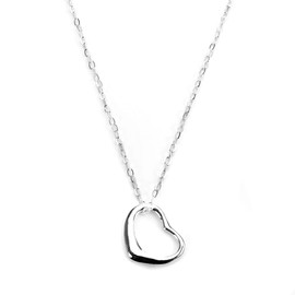 jewellerybox Sterling Silver Open Heart Pendant Necklace/Trace Chain/Pendants