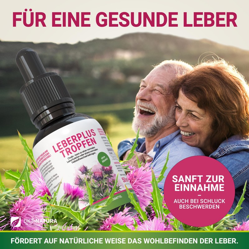 DKT-Natura Leberplus Tropfen - Unterstützt Leberentgiftung, gegen Fettleber (50 ml,