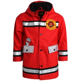 iXtreme Boys Rain Jacket - Lightweight Waterproof Hooded Rain Coat for Boys, Windbreaker for Outdoor Play and Travel (2T-18), Size 6, Red Fire Truck