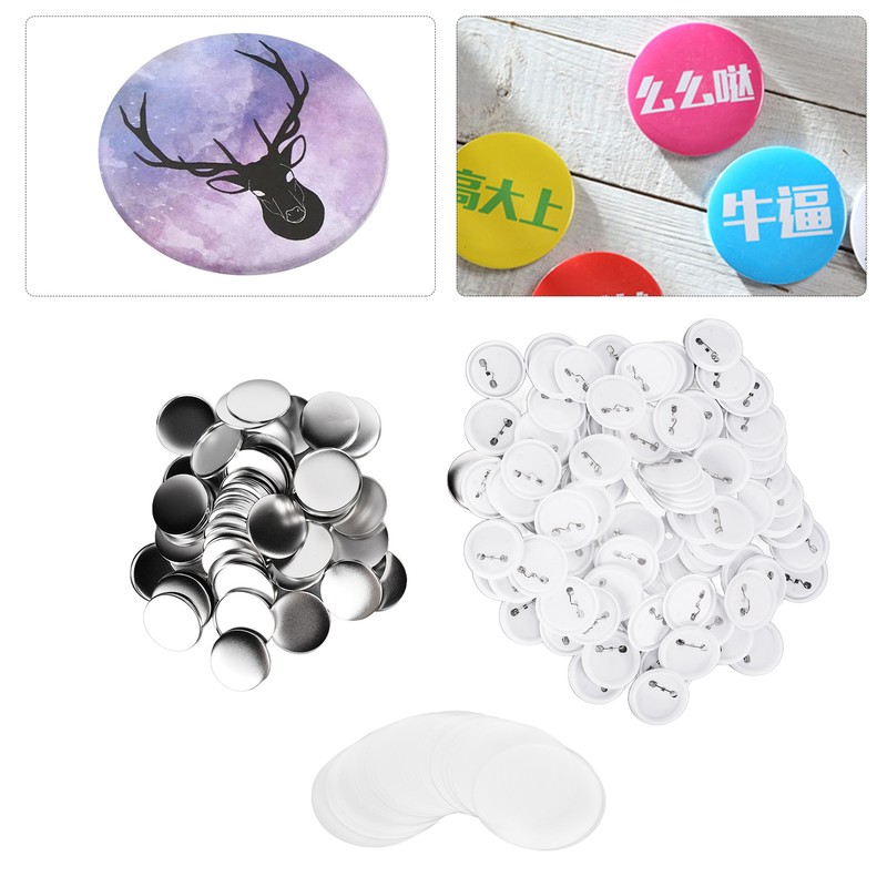 100Pcs Badge Back Cover Tinplate Plastic Base Avoid Rust Firm