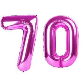 40 Inch Large 70 Balloon Numbers Rose Purple Big Foil Number Balloons Giant Helium Happy Birthday Party Decorations for Man and Women, Huge Mylar Anniversary Party Supplies