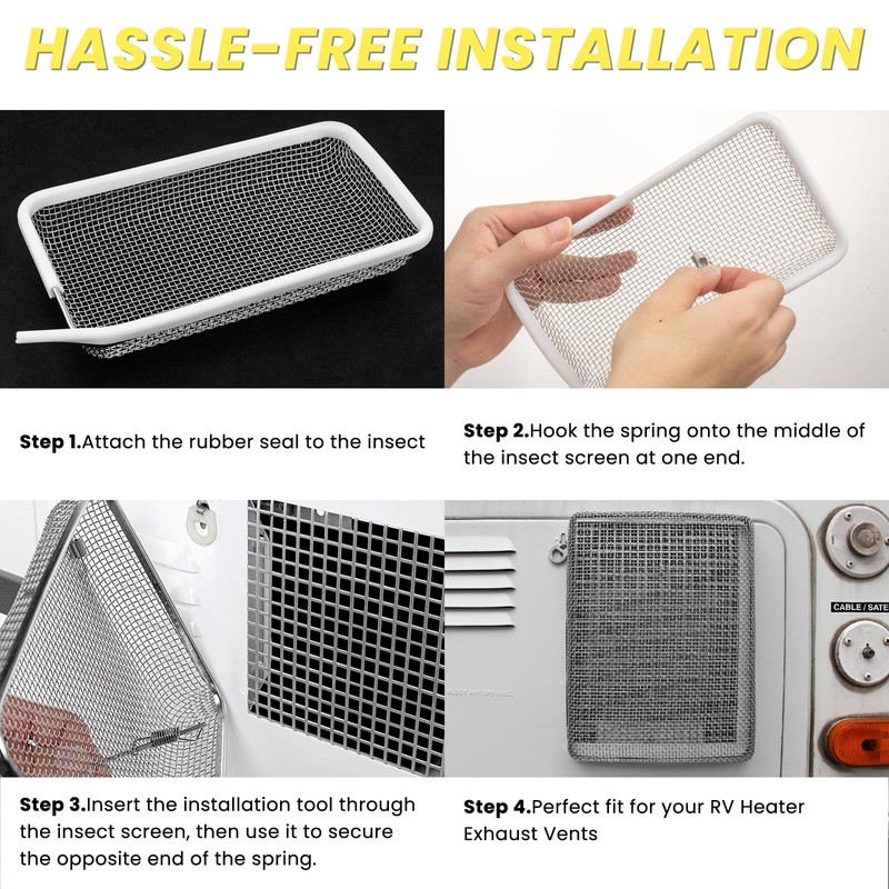SheeChung RV Furnace Vent Screen, Flying Insect Screen Water Heater