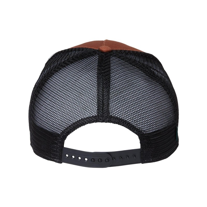 Legacy Five-Panel Trucker Cap, Adjustable, Copper Slub-Black