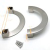 Susenya Half Moon Handles,1-Pack, Brushed Silver Cabinet Pulls 5.04" Hole