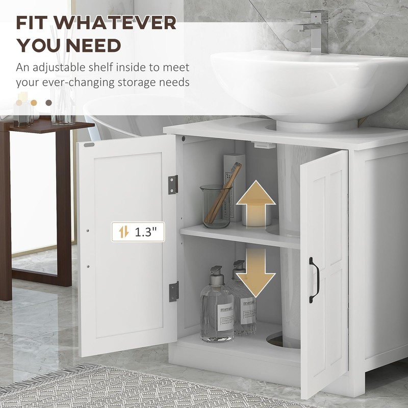 kleankin Pedestal Sink Storage Cabinet, Under Sink Cabinet with 2