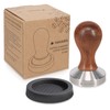 Navaris Coffee Tamper - Handheld Stainless Steel Espresso Press with