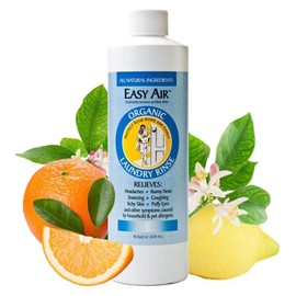 Easy Air Organic Allergy Relief Laundry Rinse, Hypoallergenic & Fragrance Free, Eliminate Odors. Asthma & Allergy Safe for Babies & Pets - 16 Fl Oz
