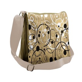 Ambesonne Tan Messenger Bag, Funky Grungy Retro, Unisex Cross-body