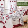 EVENHUG Quilt Twin Size Red Rose Bedding Set Floral Bedspread