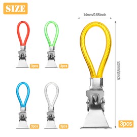 DONQL Pack of 15 Towel Clips Towel Hooks Colourful Replacement Eyelets Hooks Kitchen Tea Towels Hooks Set Towel Hooks Towel Clips Towel Holder Clips for Bathroom Kitchen 5 Colours