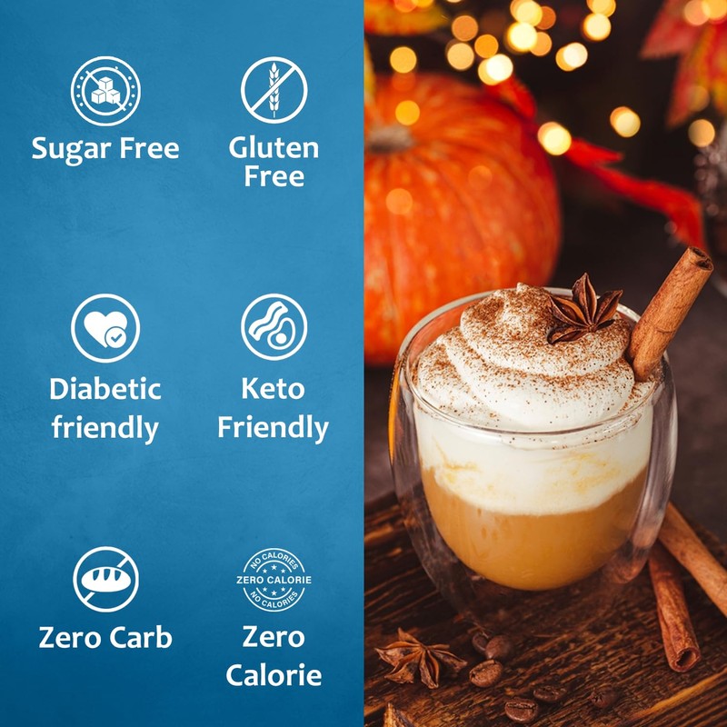 Syruvia Sugar Free Pumpkin Spice Coffee Syrup, Flavored Syrup for
