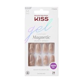 KISS Gel Fantasy, Press-On Nails, Nail glue included, 'Drama', Brown, Medium Size, Oval Shape, Includes 28 Nails, 2g glue, 1 Manicure Stick, 1 Mini File