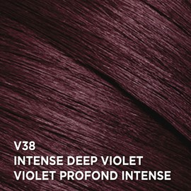 L'Oreal Paris LOral Paris Feria Multi-Faceted Shimmering Permanent Hair Color, V38 Intense Deep Violet, Long Lasting Hair Dye with Bonding Complex Conditioner and Color Booster - 1 kit (Packaging May Vary)