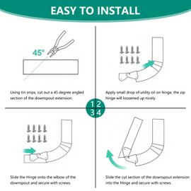 Gutter Extension Hinge，Gutter Downspout Flip-Up Hinge (2 Pack Downspout Hinge)