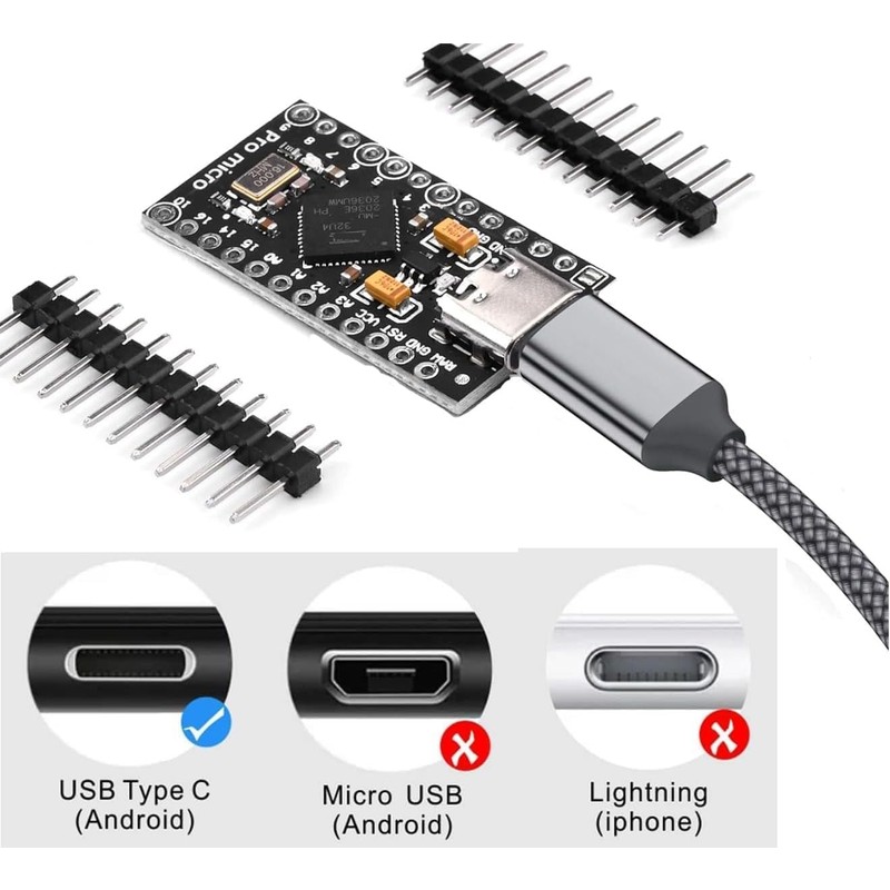 DUBEUYEW Pro Micro 32U4 5V 16MHz Type-C Development Module Board