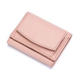 JONON Small Wallets for Women, Ladies Small Compact Bifold Pocket RFID Blocking Genuine Leather Wallet for Women (Light Pink)