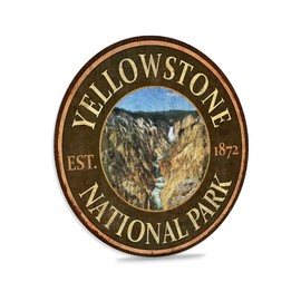 Chico Creek Signs Yellowstone National Park Vintage Looking Sign Rustic Wall Art Cabin Decoration Wall Décor 12" Round 200122001004