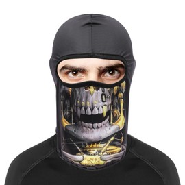Cutewing Skull Full Face Mask Cooling Balaclava Mask Sun Protection Face Cover Windproof Ski Mask Outdoor Hood Headwear Mask Cool Neck Gaiter for Women Men with 3PCS