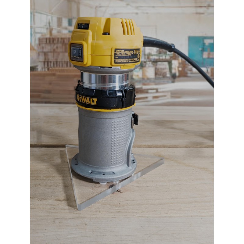 Precision machined 3/8" thick baseplate with bushing recess for Dewalt