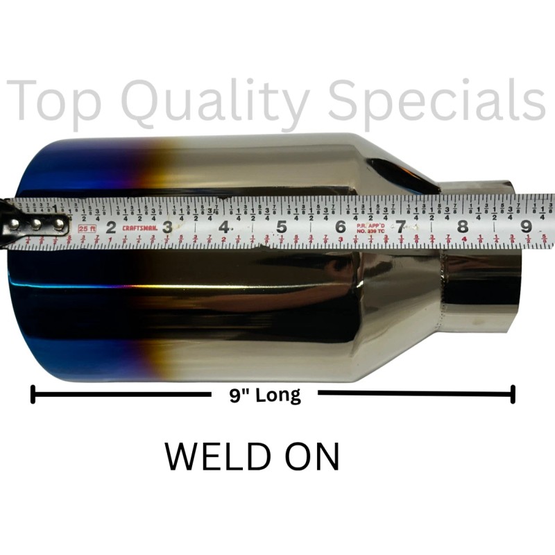 NEW DEALS Polished Stainless Exhaust Tip Double Wall 3" Inlet