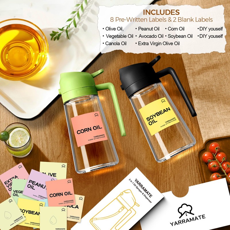 YARRAMATE 10 Color Labels for Oil Sprayer Bottles