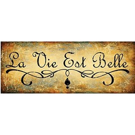 La Vie Est Belle Metalign, Life is Beautiful, French Home Decor, Rustic Vintage TIN SIGN Size: Approx. 20 * 30cm/ 7.8 * 11.8 inch(L * W)