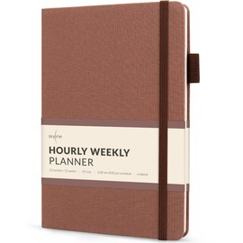 Skyline Hourly Weekly Planner – Undated Agenda & Daily Appointment Book – Time Blocking Notebook for Business Entrepreneurs, A5 (Dark Terracotta)