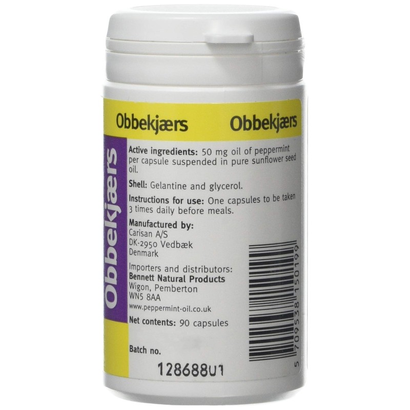 Obbekjaers 50mg Peppermint - Pack of 90 Capsules