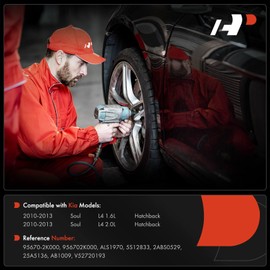 A-Premium Sensor de velocidad de rueda ABS compatible con modelos Kia – Soul 2010 2011 2012 2013, 1.6L/2.0L, Hatchback – lado delantero izquierdo del conductor, reemplazo# 95670-2K000, 956702K000