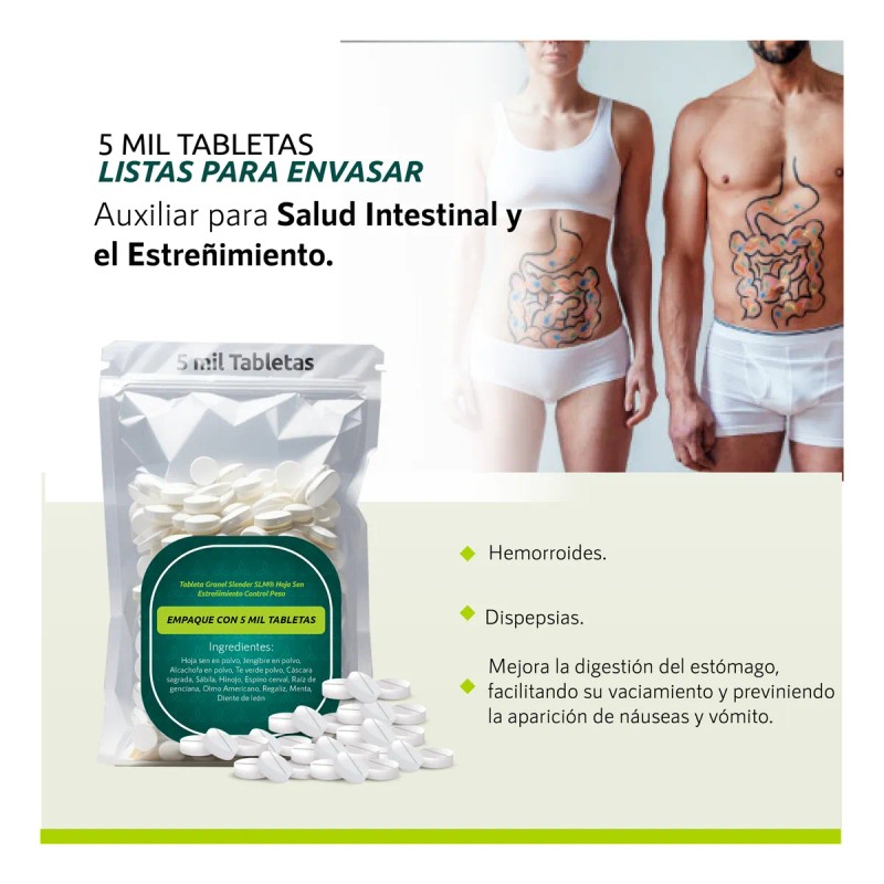 Tableta Granel Slender Slm® Hojasen Estreñimient Controlpeso