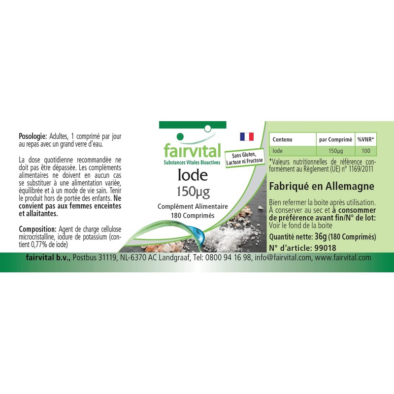 180 Tablets, Vegetarian Tablets Hochdosiert 150 mcg Iodine (Potassium Iodide)