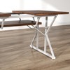 HOMCOM 63"-47" Expandable Dining Table for 4-6 People, Farmhouse Extendable