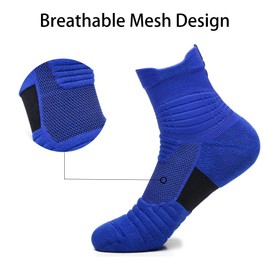 Yoknatt Elite Basketball Socks Calf High Cushion Thick Hiking Baseball Socks Athletic Crew Socks for Men Women Boys