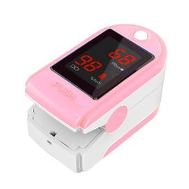 Concord Basics Fingertip Pulse Oximeter - Blood Oxygen Saturation Monitor with Carrying Case, Batteries, Silicone Cover & Lanyard - Easy to Use, Accurate SpO2 & Pulse Measurement (Pink)