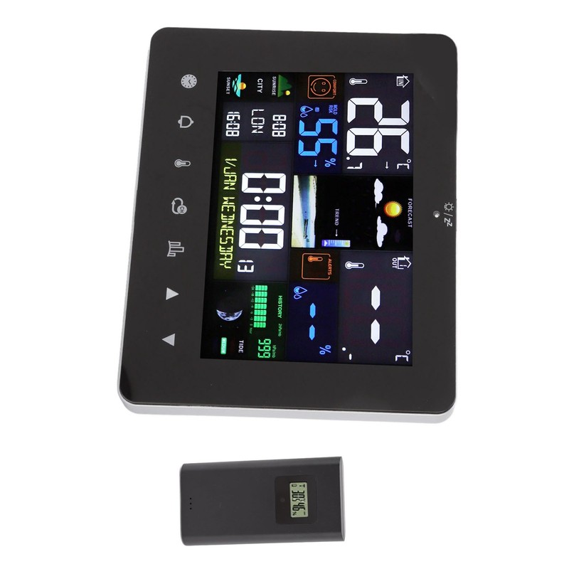 Weather Clock Humidity Temperature Sensor Meter Thermometer for Home Office