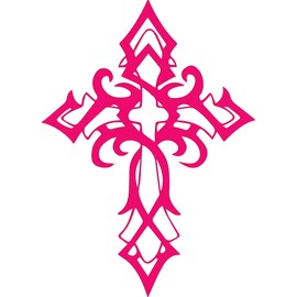 NBFU Religious Jesus Christian Cross Celtics 5 (Pink) (Set Of 2) Premium Waterproof Vinyl Decal Stickers For Laptop Phone Accessory Helmet Car Window Bumper Mug Tuber Cup Door Wall Decoration