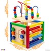 Wooden Activity Cube for Baby - 6 in-1 Baby Activity