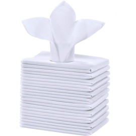Textile Do 100% Egyptian Cotton White Napkins For Hotel Party wedding Linene Serviette (250 TC -Pack of 12 to 200) Tableware Cloth Napkins (12, White)