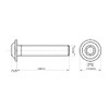 A2 Stainless Steel Flanged Button Head Screws Bolts Allen Socket