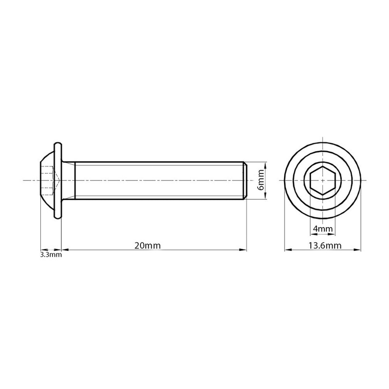 A2 Stainless Steel Flanged Button Head Screws Bolts Allen Socket