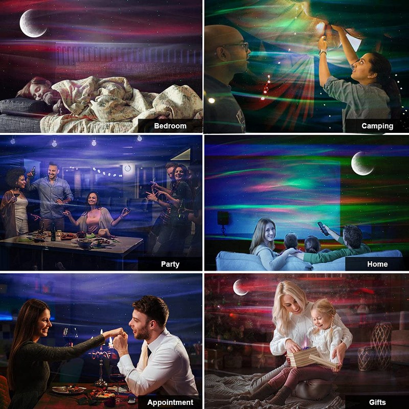 VSM Dream Aurora/Northern Light/Star Projector Light, Real Moon Like Projection,