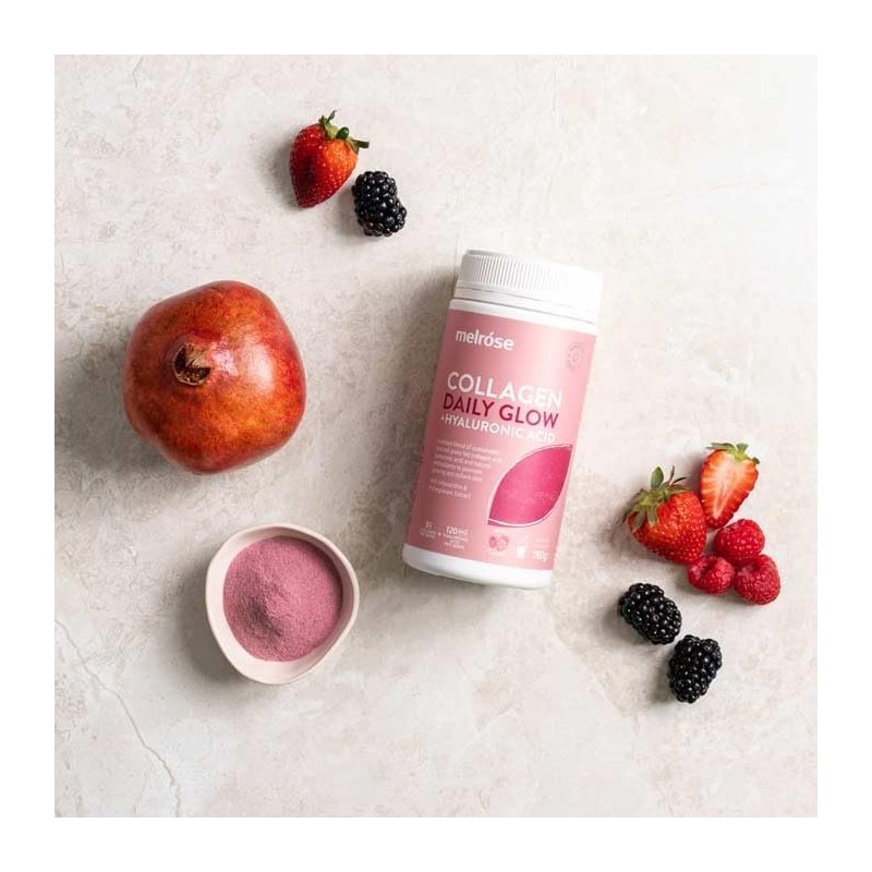 Melrose Collagen Daily Glow + Hyaluronic Acid Berry Flavour Instant