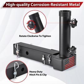 GADFISH Trailer Hitch Flagpole Mount - Universal Flag Mount for 2" Receiver, Black (1 Flagpole)