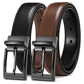 CHAOREN Reversible Mens Belts Leather 1 Pack - 1.25" Leather Belts for men for Dress Pant - One Belt, Two Colors