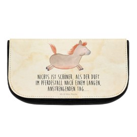 Mr. & Mrs. Panda Horse Jumping Cosmetic Bag, brown, Hand Drawn